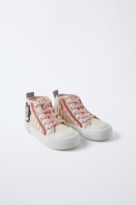 ZARA ВЫСОКИЕ КЕДЫ С ДЕТАЛЬЮ «МИННИ МАУС» © DISNEY, РОЗОВЫЙ