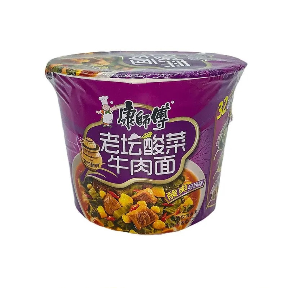 Лапша Kangshifu в стакане со вкусом квашенной капусты и говядины, 122г.
