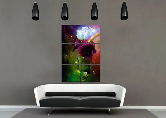 Модульная картина "Яркие цветы"