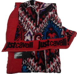 Полотенце пляжное 100x180 Just Cavalli красное с черным