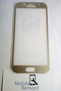 Защитное стекло "Полное покрытие" для Samsung A520F (A5 2017) Золото