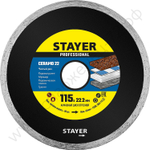 STAYER CERAMO-22 d 115 мм (22.2 мм, 5х1.9 мм), алмазный диск, PROFESSIONAL (3664-115)