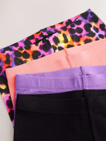 Легинсы укороченные для девочки Next AH9-733, 4 шт., Черный, Розовый, Сиреневый