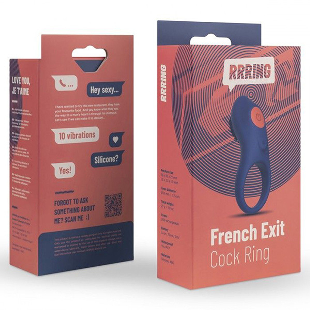 Синее эрекционное виброкольцо 3,1см Feelz Toys Rrring French Exit Cock Ring