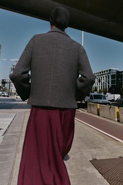 ZARA КОРОТКОЕ ДВУБОРТНОЕ ПАЛЬТО ИЗ МЯГКОЙ ТКАНИ, СЕРЫЙ