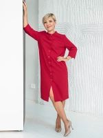 Платье-рубашка на кнопках миди с рукавом 3/4