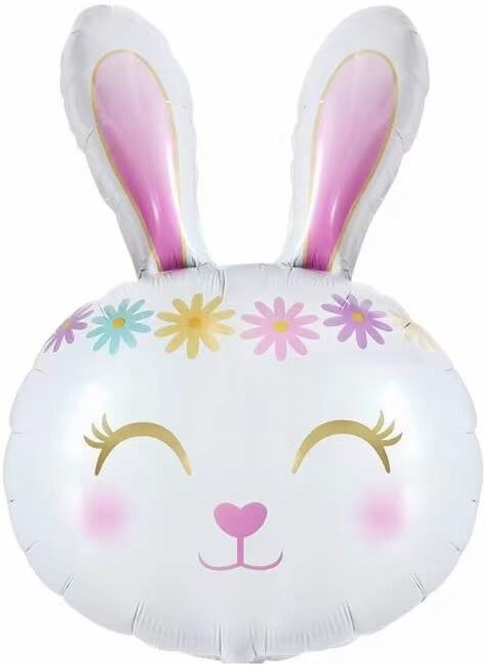 Шар (32''/81 см) Фигура, Цветочный Зайка, Белый, 1 шт.