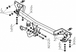 Фаркоп Motodor GAC GS8 2023 - н.в (оцинк. Шар) арт.97803-A