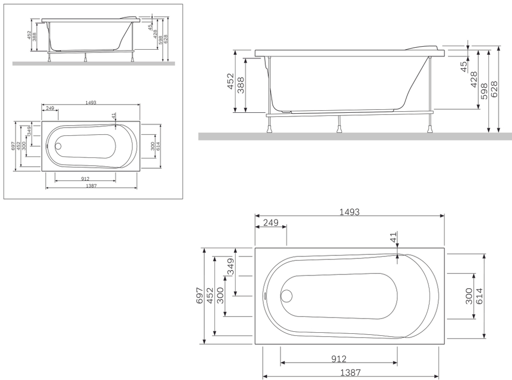 Панель фронтальная для ванны AM.PM Joy W85A-150-070W-P белая