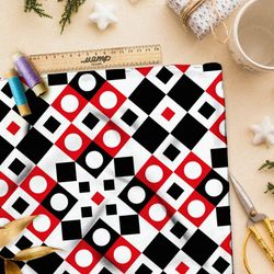 Ткань барби пёстрые цветные фигуры