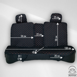 Универсальная накидка с боками на весь салон Велюр Звезда в черном цвете с красной нитью