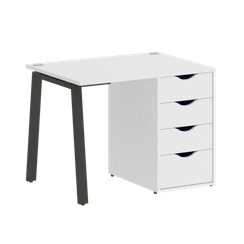 Home Office Стол письменный VR.SP-3-98.4.A Белый Бриллиант/Металл Антрацит 980*720*750