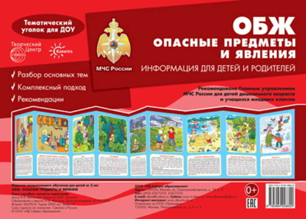 Ширмочки информационные 195*280 мм "ОБЖ. Опасные предметы и явления"