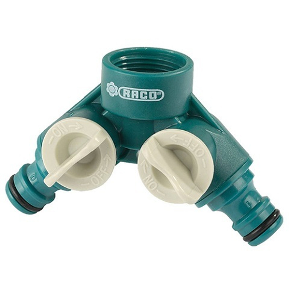 Распределитель поливочный, с внутренней резьбой, двухканальный, 3/4", RACO ORIGINAL