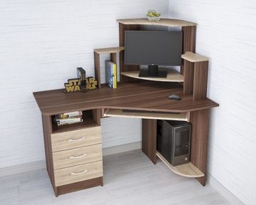 Стол письменный ГРЕТА-7 ясень шимо / дуб сонома