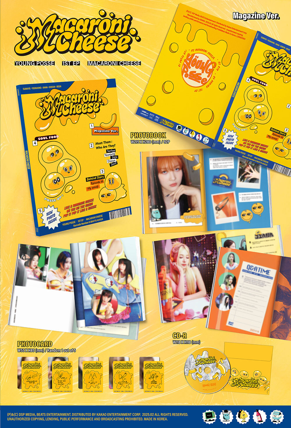 Альбом YOUNG POSSE - 1st EP Album MACARONI CHEESE (Magazine Ver.)