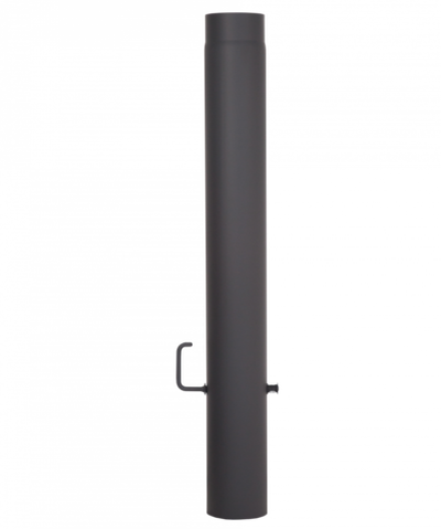 Шибер (труба с шибером) КПД чёрный L1000 мм D150 мм (сталь 2 мм)