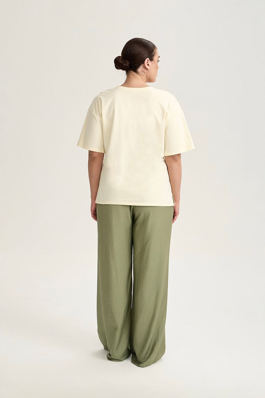 Футболка с круглым вырезом, светло-желтый