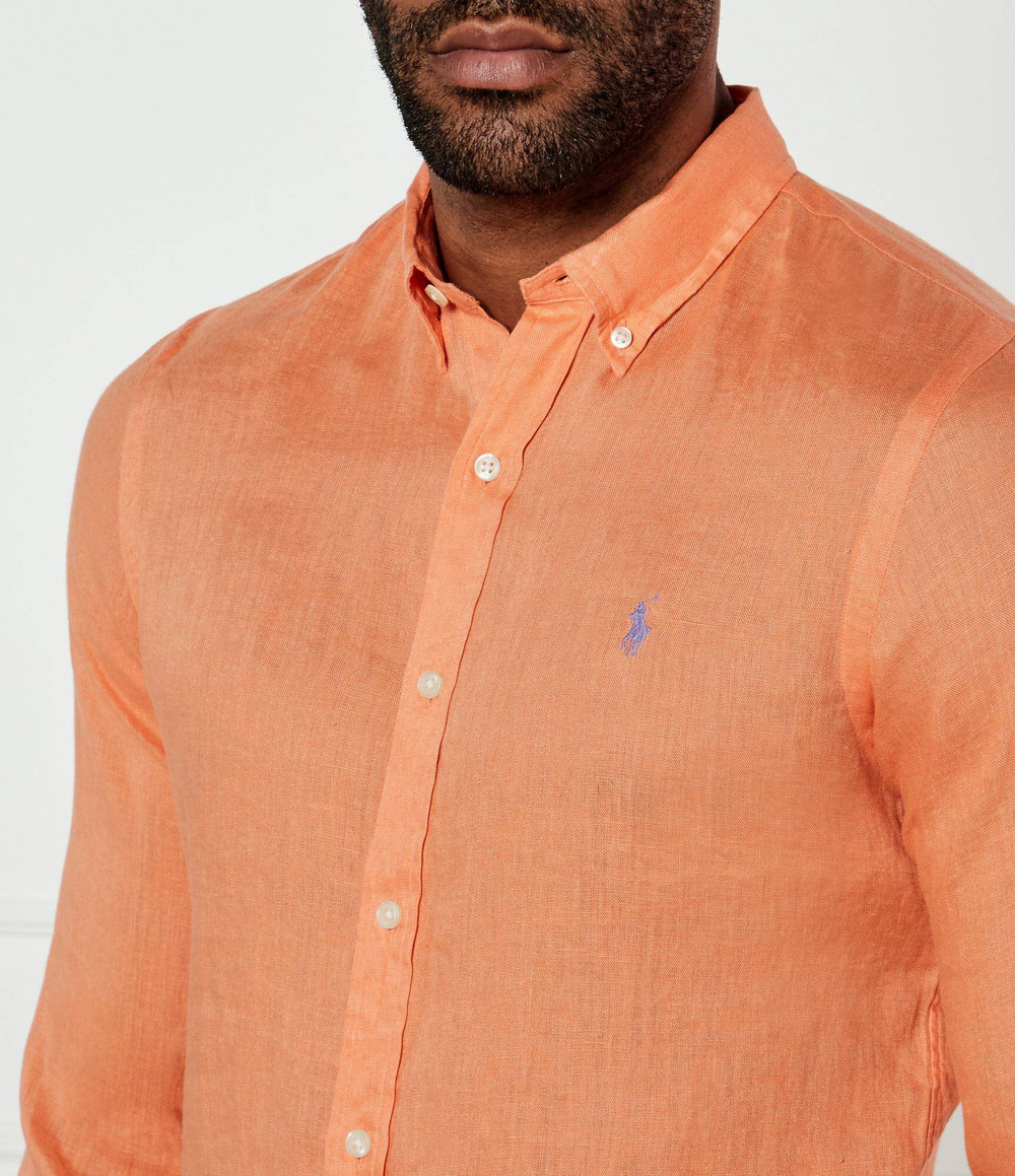 Льняная рубашка POLO RALPH LAUREN - оранжевый(710968915)