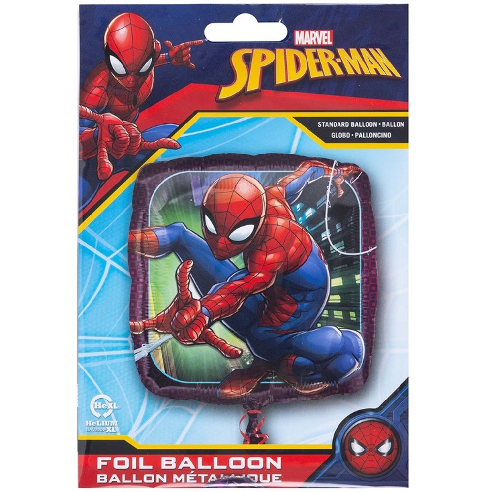 Фольгированный шар «Человек-паук», квадратный, 46 см