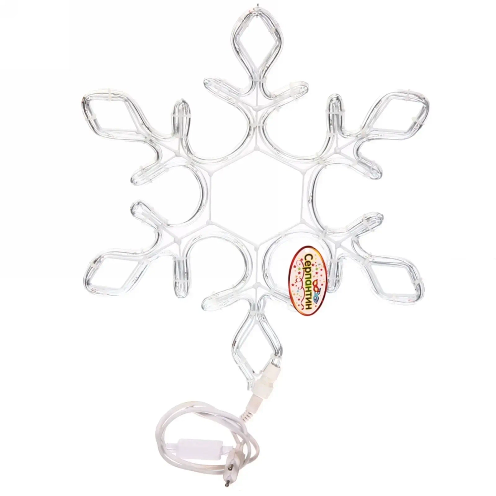 Фигура светодиодная «Снежинка» 37 см, дюралайт, Белый (мерцание)