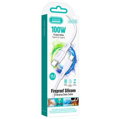 Кабель Jokade JA035 Type-C / Type-C 5А 100W силиконовый белый 1 м