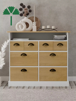 Комод деревянный Тэа с полкой из сосны, 6 ящиков
