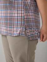 Блузка БЛ-131/коричнево-розоваяклетка