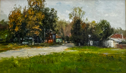 Плотников В.В. Нерехта. Сентябрь. Холст, Масло. 2023г. Размер холста 30х50 см.