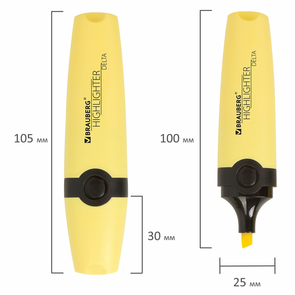 Набор текстовыделителей BRAUBERG 6 шт., АССОРТИ, «DELTA PASTEL», линия 1-5 мм.