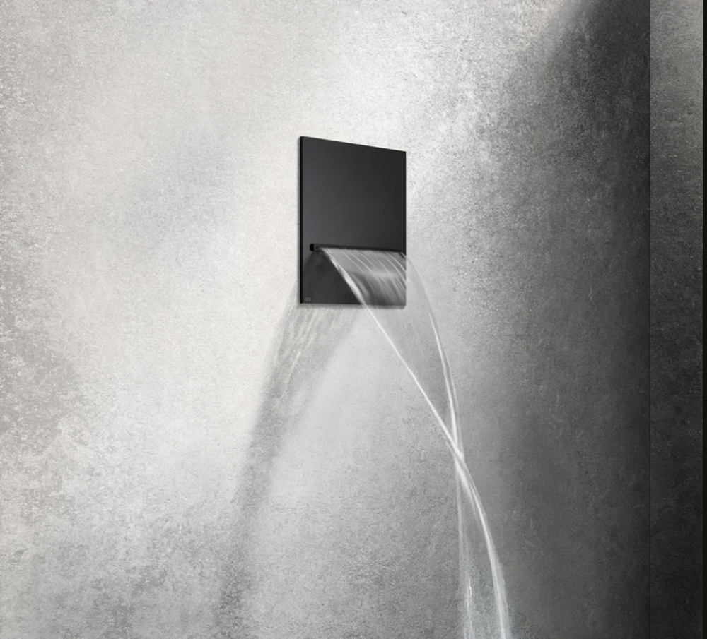 Излив Gessi Cascata, 200х200 мм, каскадный, для смесителя удаленного управления, цвет Matte Black