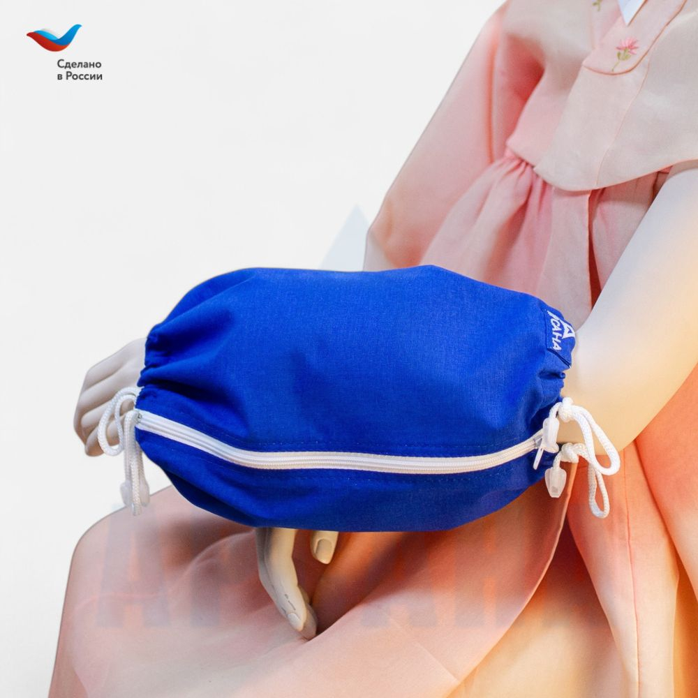 Чехол с открытой кистью на аппарат Илизарова. Ткань Саржа. Цвет изделия василек, молния белая. Размер PPO 5