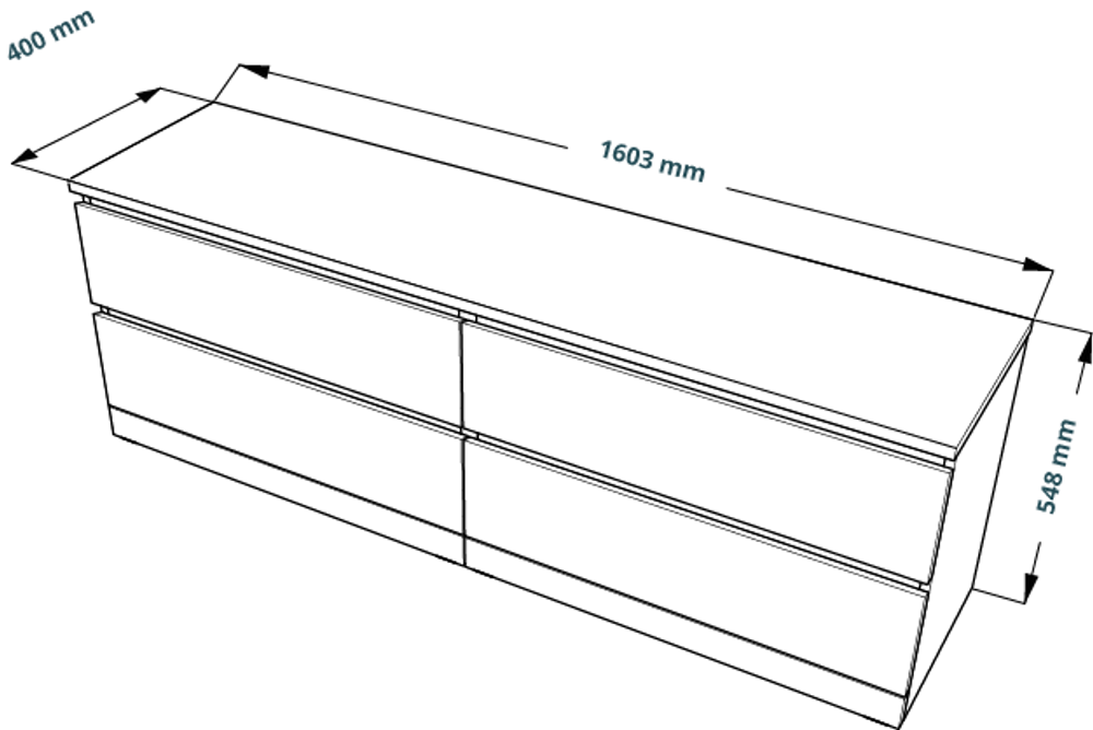 Тумба VÅRMA 4 ящика 160х54х40 (серый)