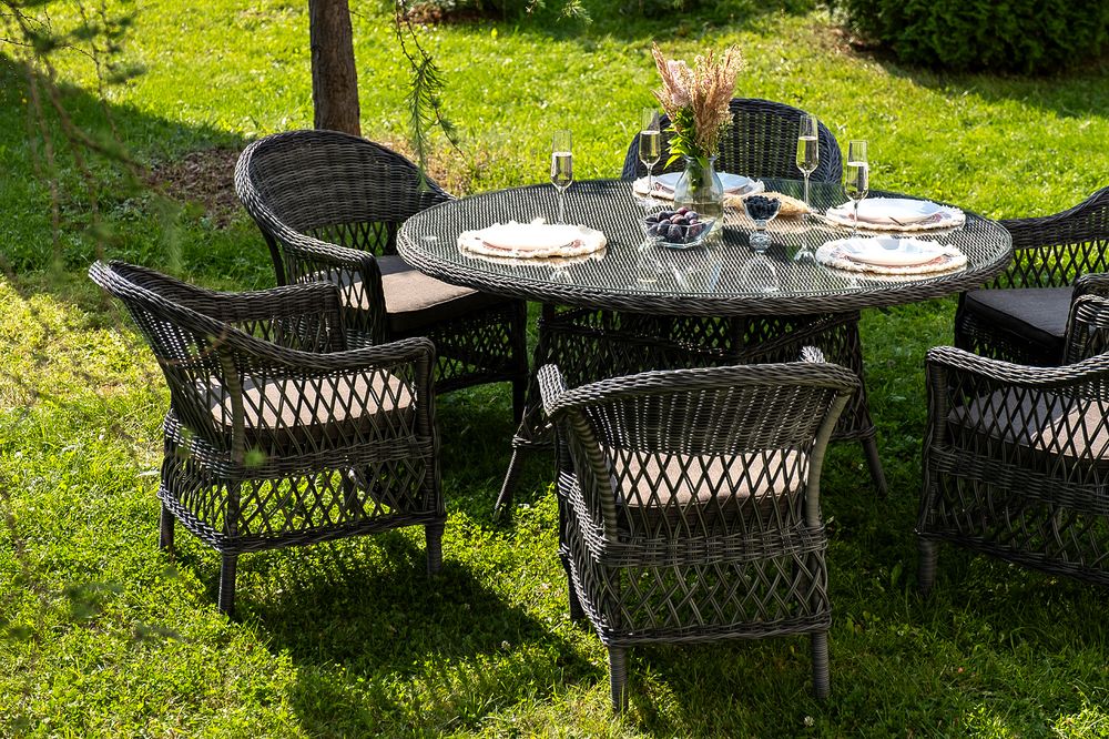 "Эспрессо–150 S" обеденная группа плетеная, цвет графит