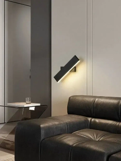 Светодиодный настенный светильник, трехцветный с затемнением, черный, крепежные винты