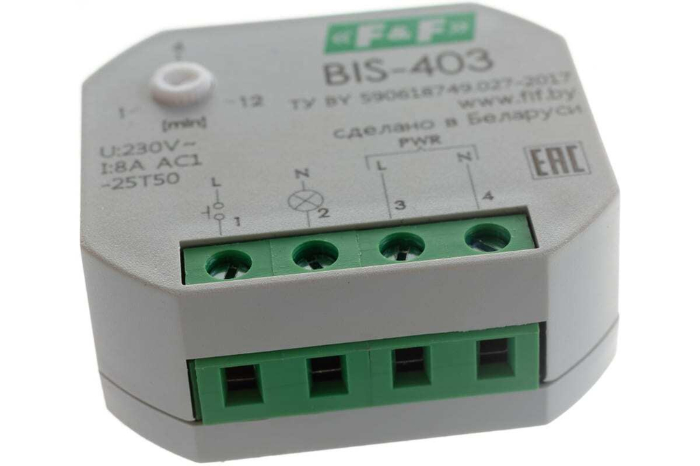 Реле импульсное BIS-403 230В 8А 1Z с лестничным автоматом