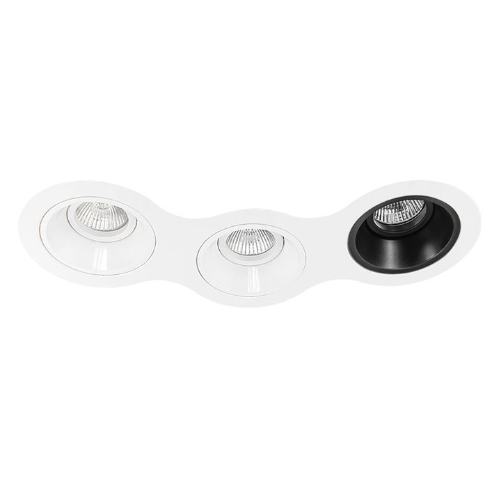 Комплект из светильников и рамки Lightstar Domino Round (214696+214606+214606+214607) D696060607