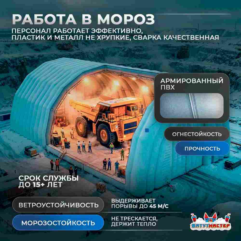 Быстроразводимый ремонтный ангар «Завод Хода», 30×15×10 м