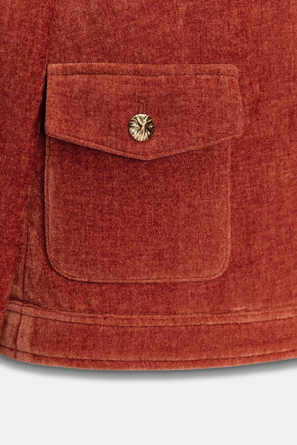 ZARA БАРХАТНАЯ КУРТКА С ПОДПЛЕЧНИКАМИ, ЦВЕТ ЖЖЕНОГО АПЕЛЬСИНА