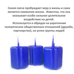 Свечи крест синие / 47х37 мм - 3 штуки