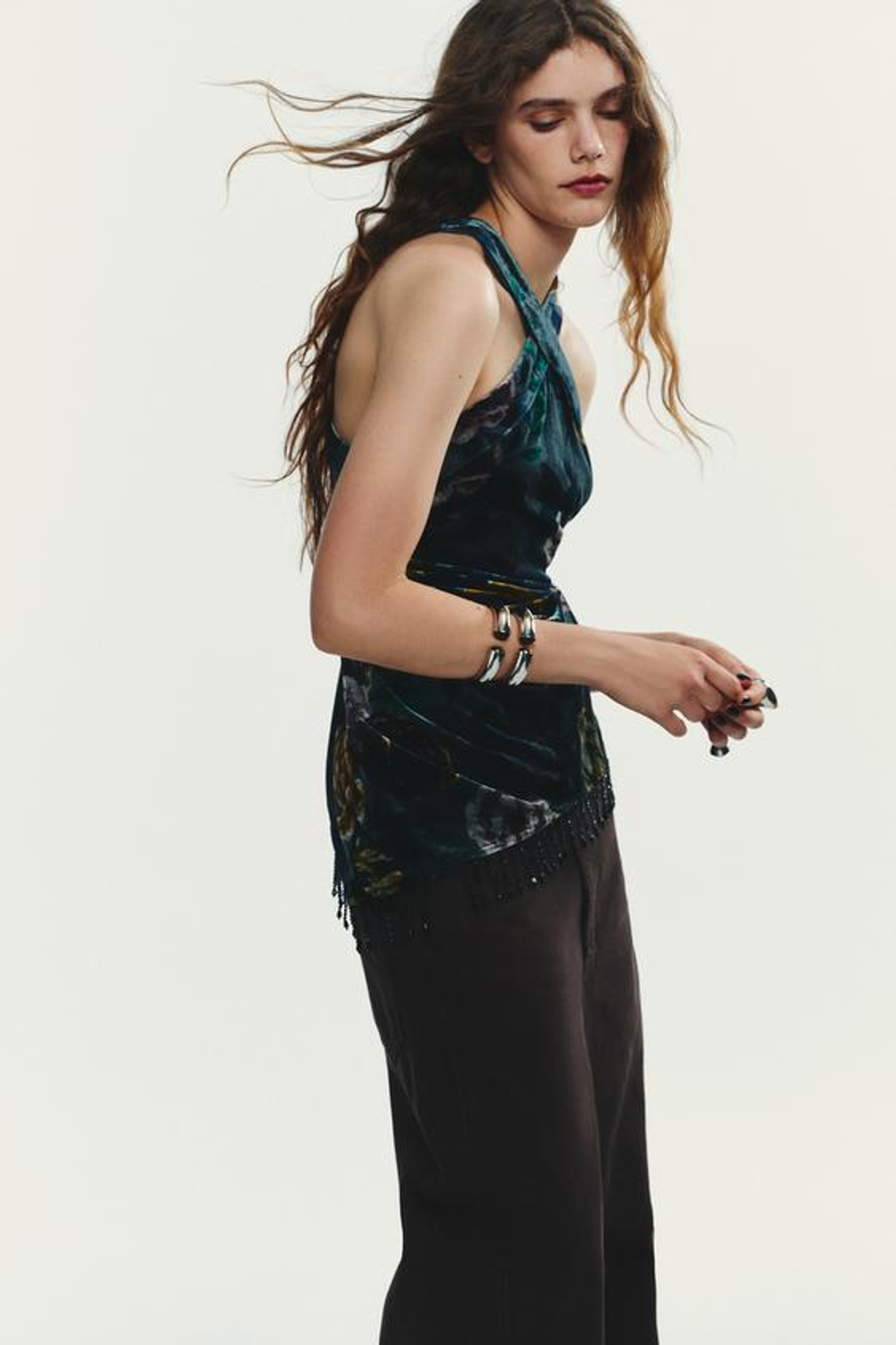 ZARA ДЖИНСЫ TRF BAGGY BALLOON СО СРЕДНЕЙ ПОСАДКОЙ, КОРИЧНЕВЫЙ