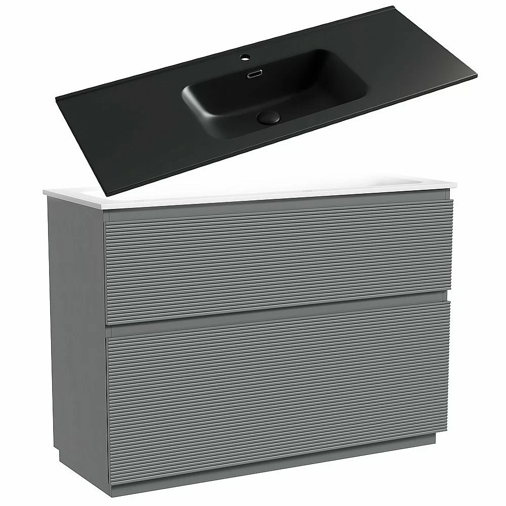 Тумба с раковиной Sancos FOLK Floor FL120FES/CN7006MB 120 Ergraut soft