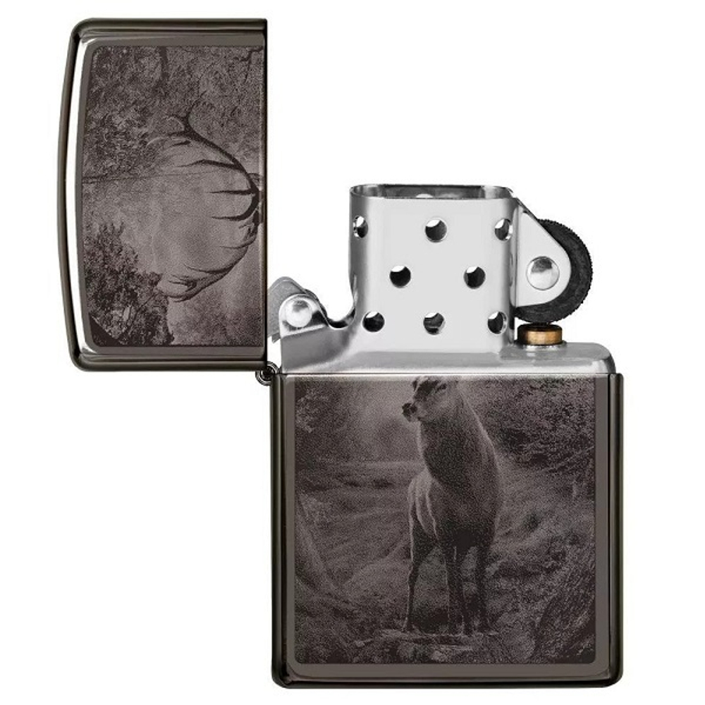Зажигалка черная глянцевая Zippo 49059 с покрытием Black Ice