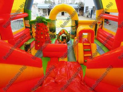 Коммерческий надувной батут "Страна Сафария БР" с крышей, 10*8*7 м