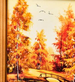 AMB-74/25 Картина «Красота природы» (с янтарной крошкой) дер.краш.рамка 12х15