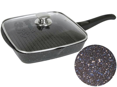 Сковорода гриль 26*26см Гранит star со съемной ручкой и крышкой
