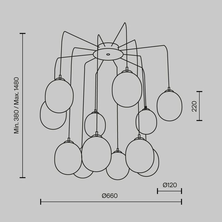 Подвесная люстра Maytoni Branch MOD176PL-12G