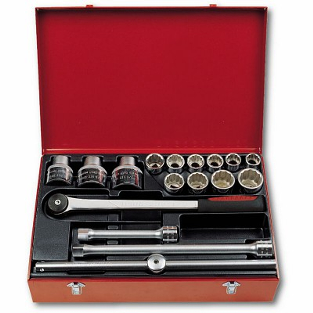 Набор головок ключей с шестигранным отверстием (17 предметов) в ящике из листовой стали, USAG (Италия)