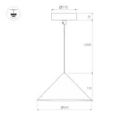 Светильник SP-MAKOTO-R240-10W Warm3000 (WH, 36 deg, 230V, TRIAC) (Arlight, IP20 Металл, 3 года) 057211