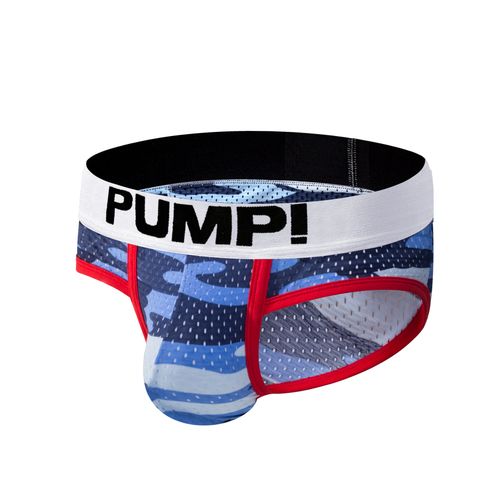 Мужские трусы брифы камуфляжные синие сетчатые PUMP! PU187